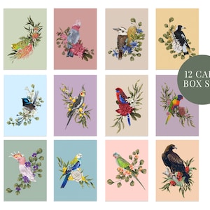 Coffret de 12 cartes - Oiseaux indigènes d'Australie