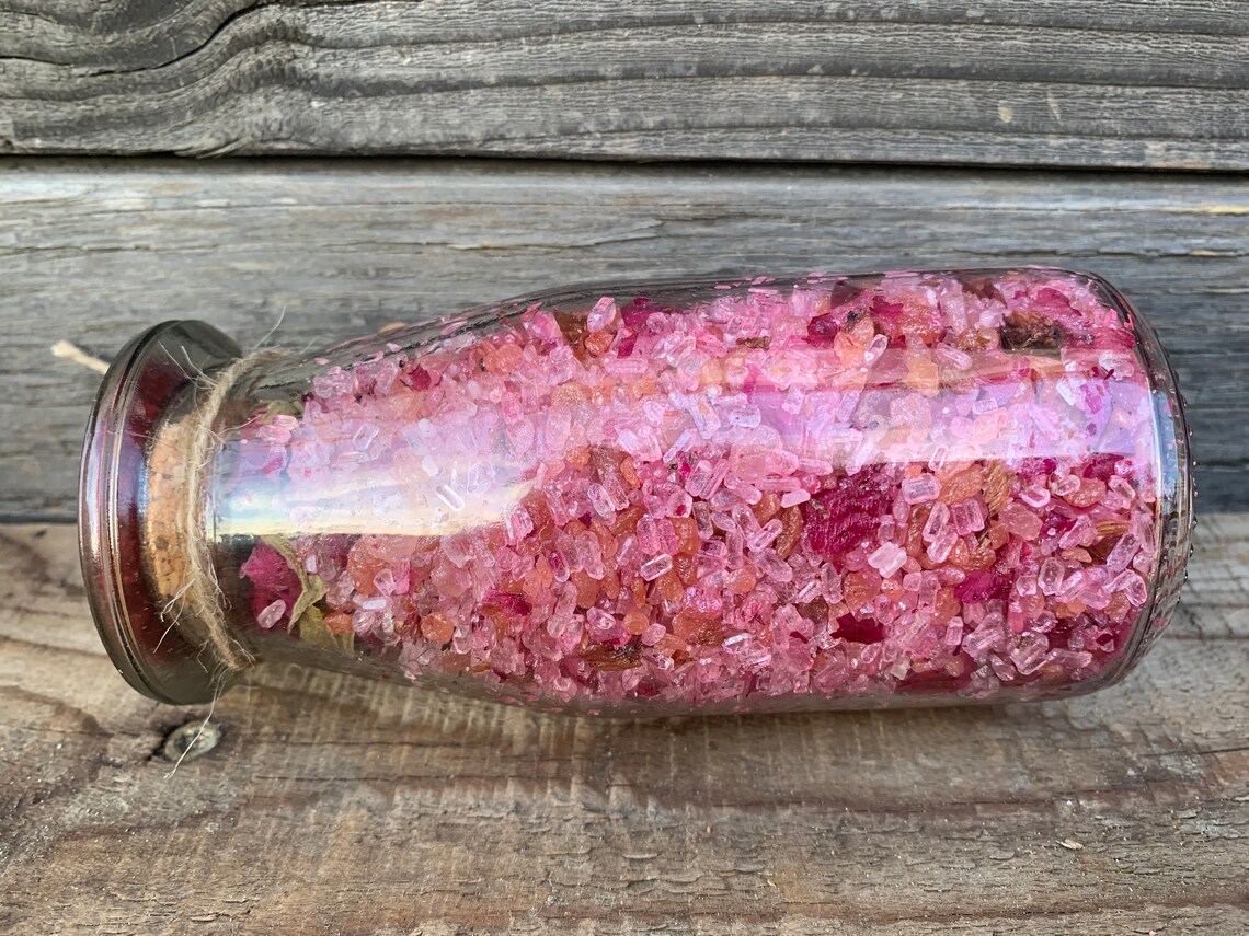 Natural Rose Bath Salts Gifts for her Essential Oil | Etsy