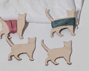 Cat  floss bobbins, cross stitch organizer, thread holder for embroidery, dmc floss storage, Mother's Day gift for crafter, kitten bobbins