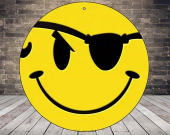 Smiley Face Sign Metal Tin Sign Cool Smile Wall Decor Retro Wall Art Funny Face Decor Aesthetic Room Decor Man Cave Decor Teen Room Gift