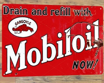 Bannière Publicitaire MOBIL OIL En PVC - Affiche Garage/atelier - Multicolore - Neuve
