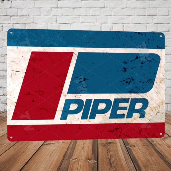 Piper Aircraft Retro Tin Metal Wall Sign