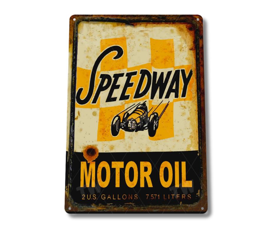 Vintage Motor Oil Sign Metal Tin Sign Retro Garage Wall Decor Racing ...
