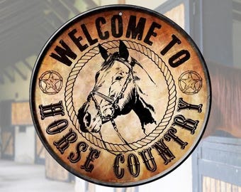Horse Sign Metal Tin Sign Western Wall Decor Farmhouse Decor Ranch Decor Horse Lover Gift Rustic Wall Art Country Decor Barn Decor