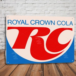 Vintage Cola Sign Retro Soda Wall Decor Classic RC Style Tin Sign Kitchen Diner Garage Bar Vintage Advertising Metal Sign