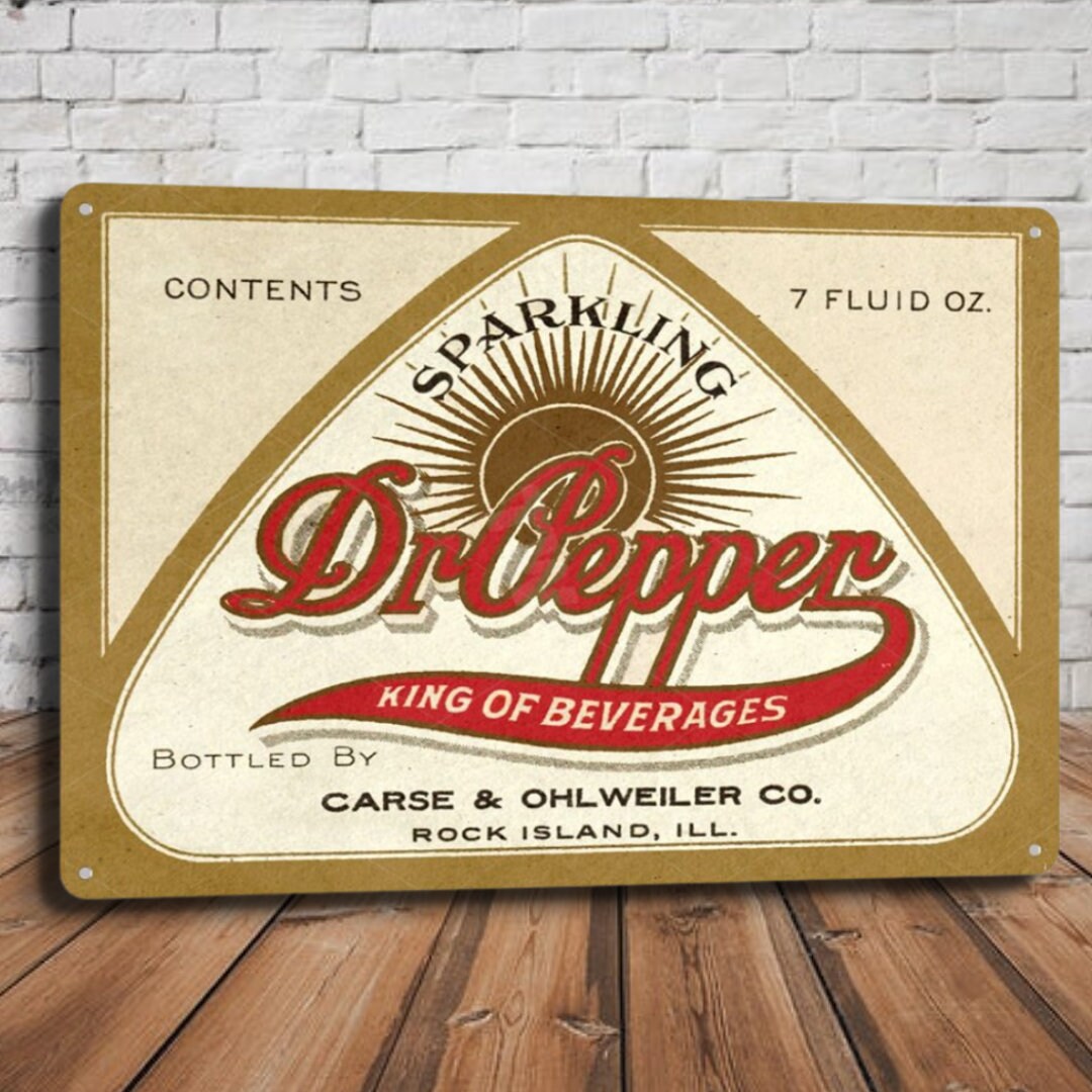 thumbnail interactive-video image 1 of Vintage Look Dr Pepper Metal Tin Sign – 12x8 Inch, Multicolor, For Garage/Man Cave 1 of 2