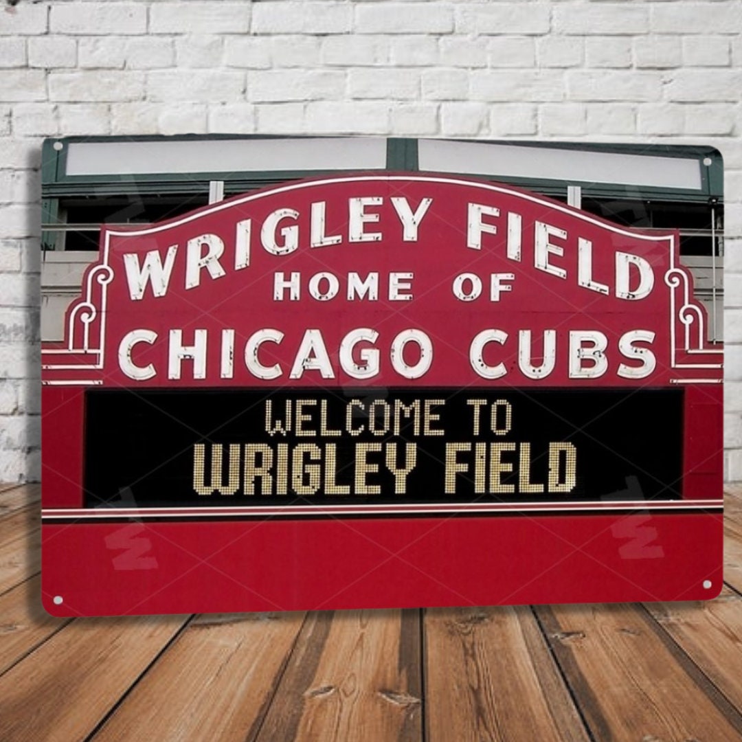 Chicago Cubs Wrigley Field Marque Sports Fan Tin Sign - Etsy
