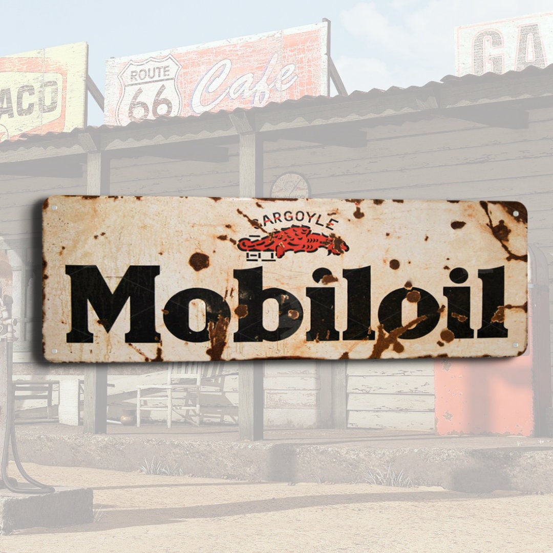 Vintage Gas Station Sign Metal Tin Sign Retro Oil Garage Decor Mechanic ...