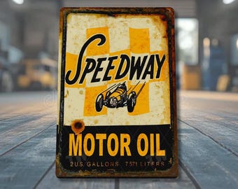 Vintage Motor Oil Sign Metal Tin Sign Retro Garage Wall Decor Racing Car Wall Art Auto Shop Decor Mechanic Gift Man Cave Garage Decor
