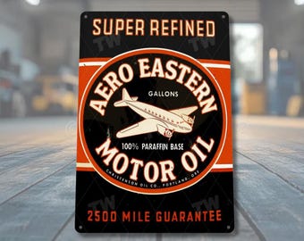Vintage Aviation Motor Oil Sign Retro Airplane Garage Wall Decor Pilot Gift Aircraft Mechanic Tin Sign Man Cave Workshop Decor Gift for him