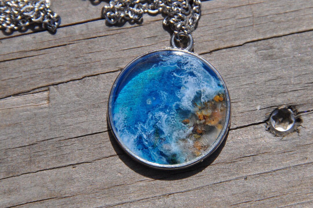 Sea-effect Epoxy Resin Pendant - Etsy