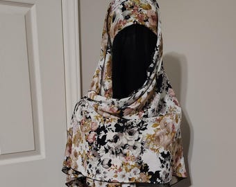 Krawatte Dreieck Hijab Bubble Krepp Blumen