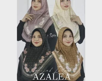 Instant Hijab - Batik Blumen Design schwarz creme mauve mokka