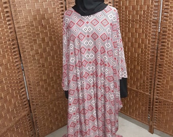 Prayer Garment - One Piece- Plus Size- Red Geometric - Ity Prayer Garment - One Piece- Plus Size- Red Geometric - Ity