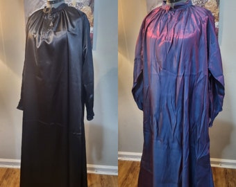 Satin abaya overgarment umbrella plus size wide black purple scrunch sleeve pockets
