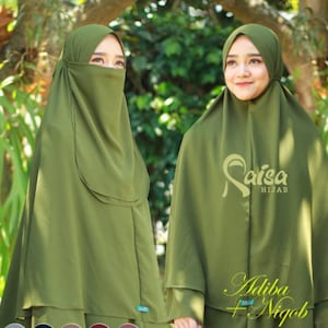 khimar hijab with matching half niqab