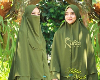 hijab khimar avec demi niqab assorti