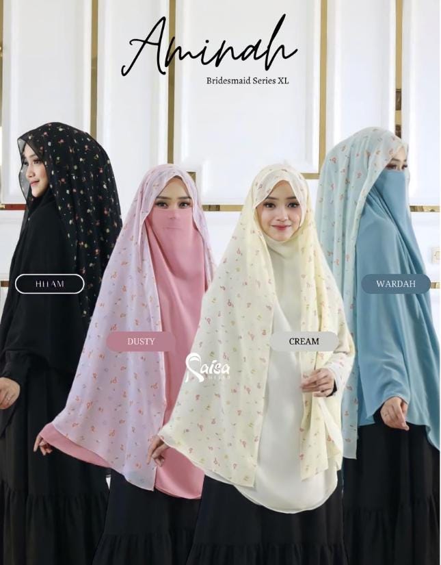 Exclusive Hijab with Niqab - Double Layered Hijab Flower Print