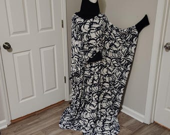 Prayer garment - one piece- plus size-navy/silver white crackle