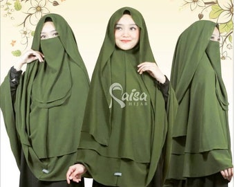 Three layered &quot;Ainun&quot; Khimar w/ Niqab
