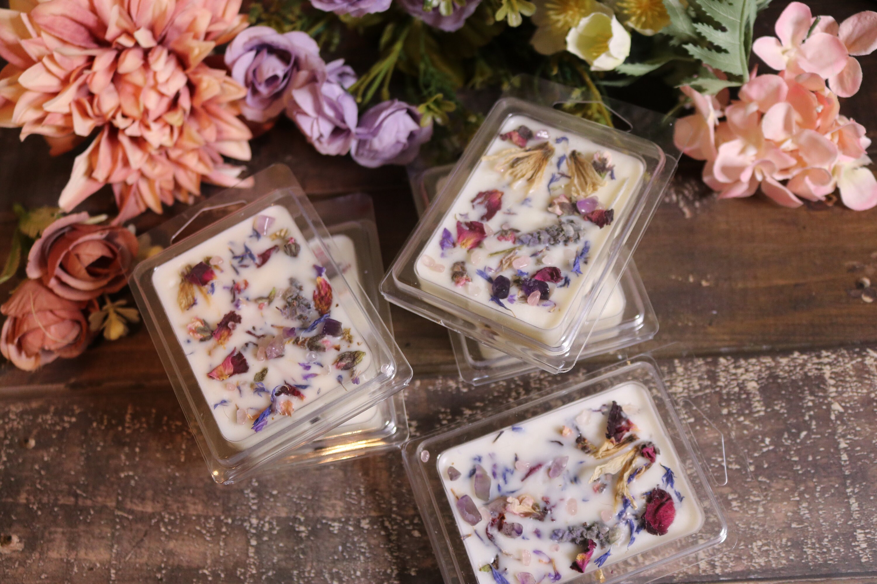 Dried Flower Wax Melt Scented Wax Melt Botanical Candle Etsy