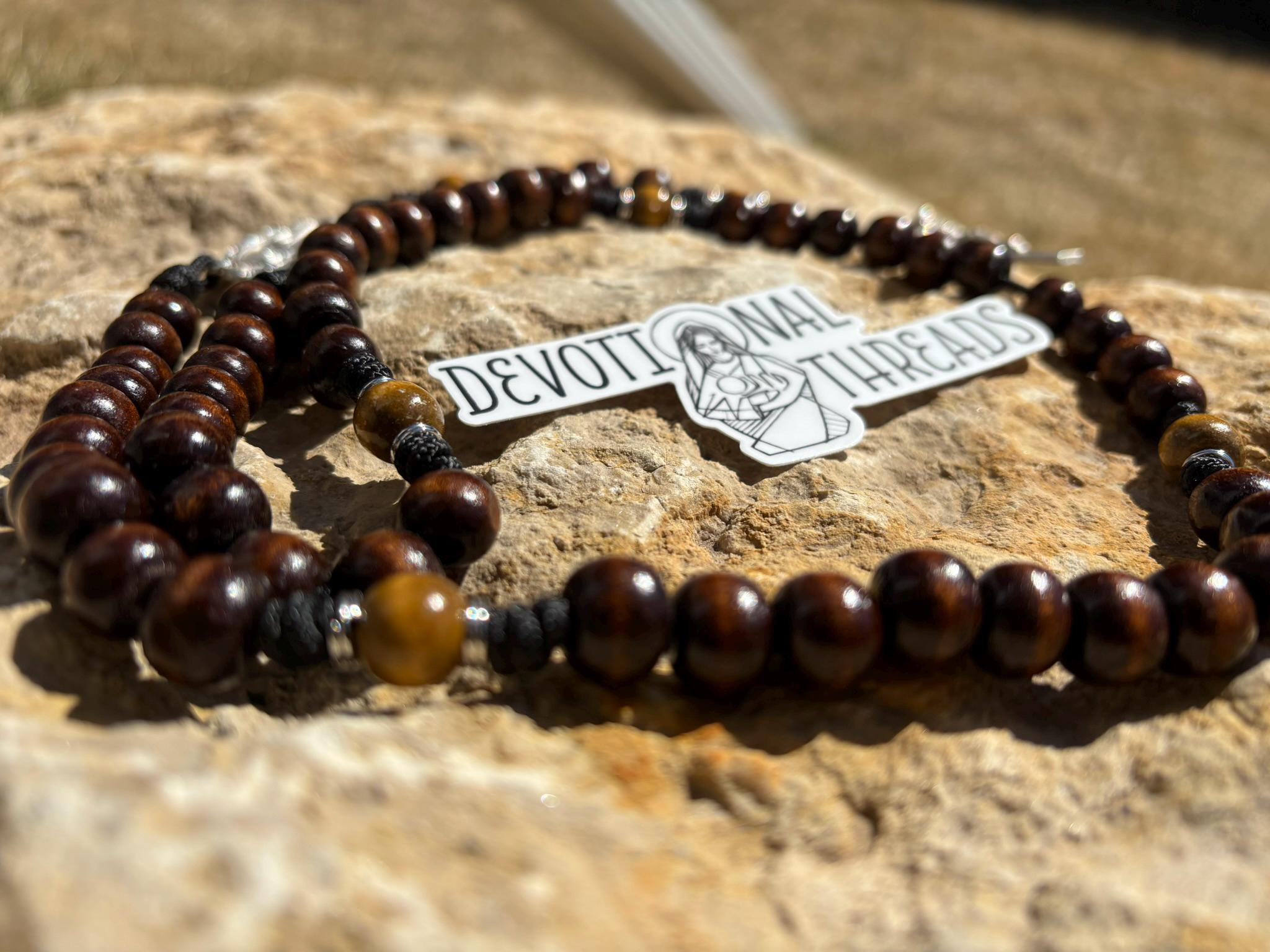 Chocolate Brown Paracord Rosary With Silver Crucifix and Divine Mercy ...