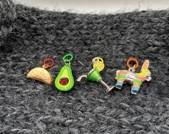 Mexican Festival Charm stitch markers with jump ring