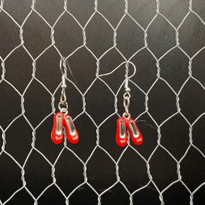 Red slipper Charm earrings with fish hook