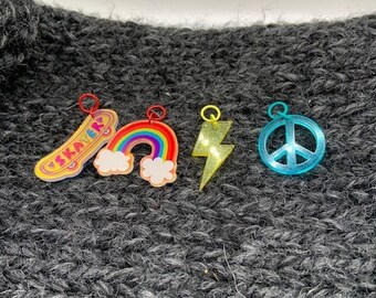 70's Charms stitch markers with jump ring