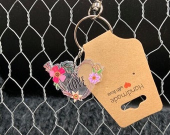 Love Heart Charm Keychain