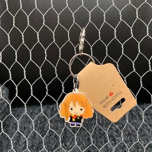 Brown Haired wizard charm Keychain