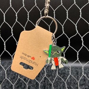 Jedi Master Silver Charm Keychain