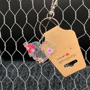 Love Heart Charm Keychain
