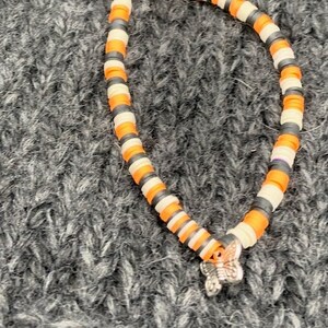 Monarch Charm with heishi bead bracelet