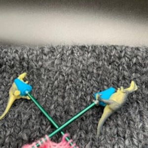 Trodden dinosaur knitting needle point protectors size 2.5