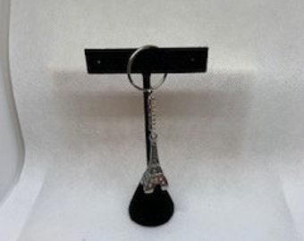 Eiffel Tower with Rhinestone keychain silver