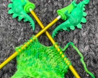 Stegosaurus knitting needle point protectors size 4