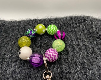 Halloween Bead Keychain with Skeleton