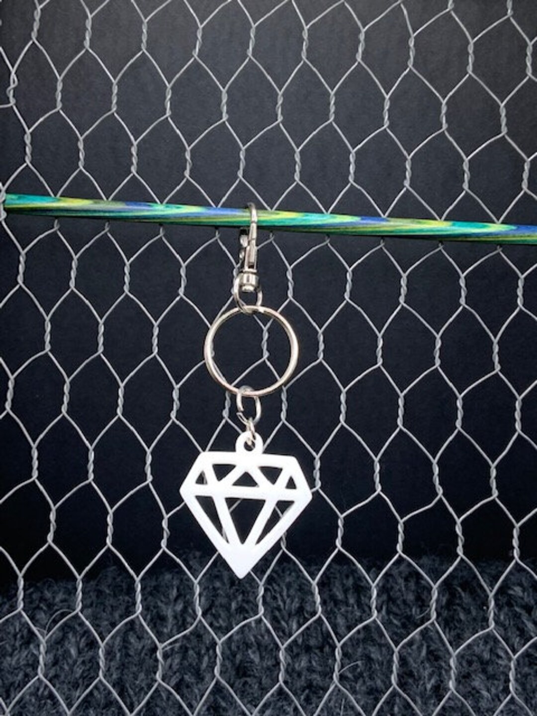 White Diamond Keychain - Etsy
