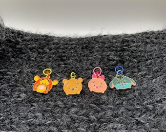 woodland Friends Charm Stitch markers with jump ring