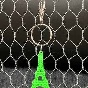Lime green Eiffel Tower Keychain