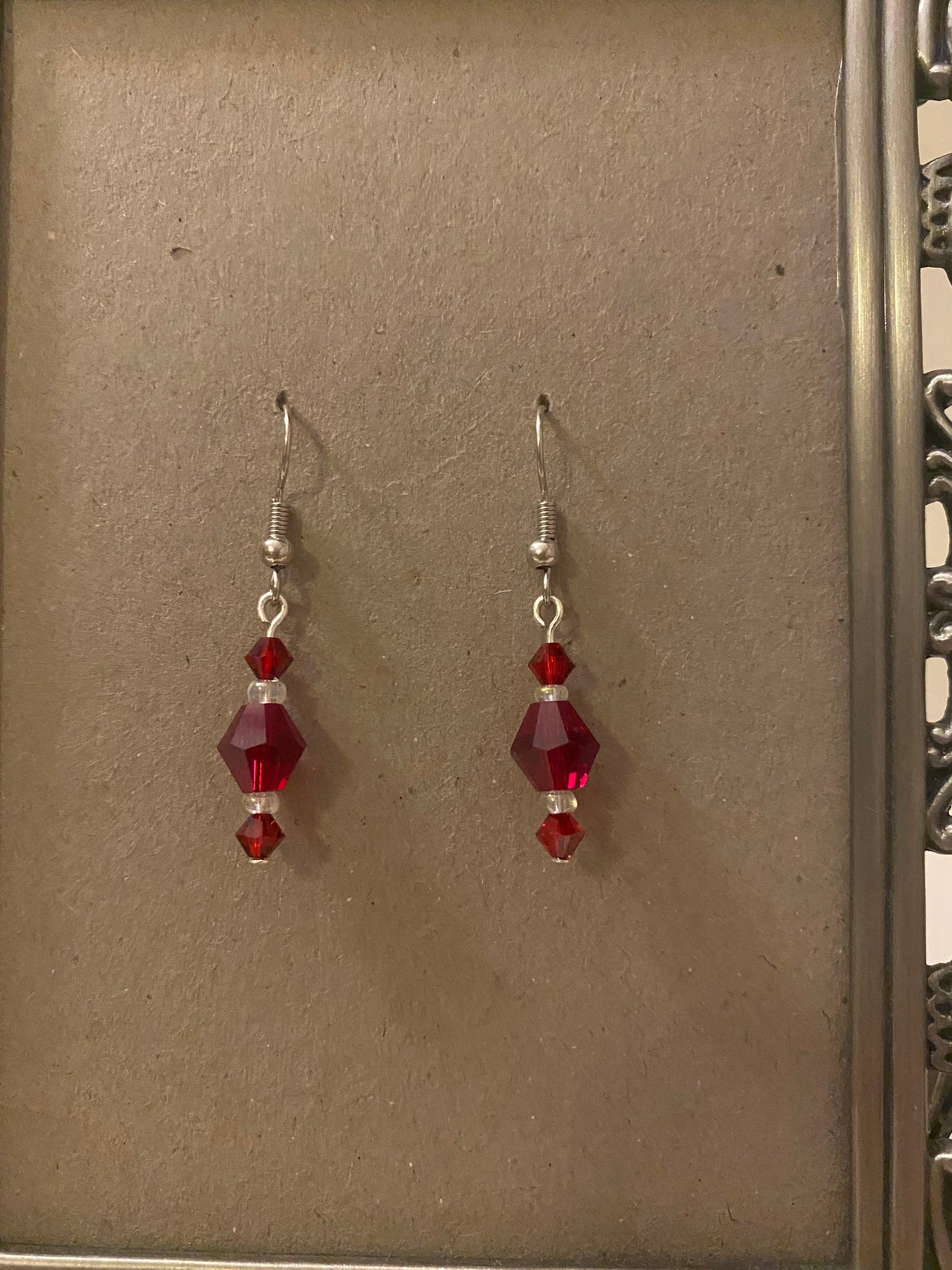 Red Swarovski crystal earrings Etsy
