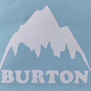 Burton Snowboards (7"-10")  Vinyl Decal, Snowboards Mountain