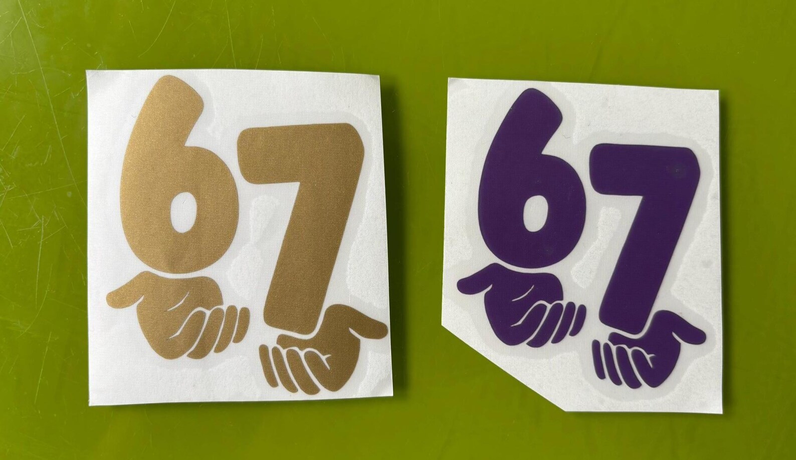 67 Vinyl Decal With Hands – Six Seven Number Sticker, Car Laptop Window ...