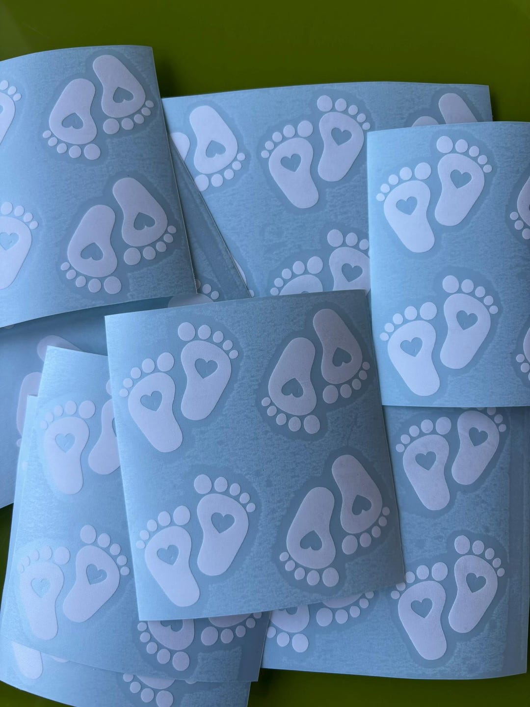 Set of 10 Pairs Baby Feet Decals, Baby Feet Heart Decals, Baby Feet ...