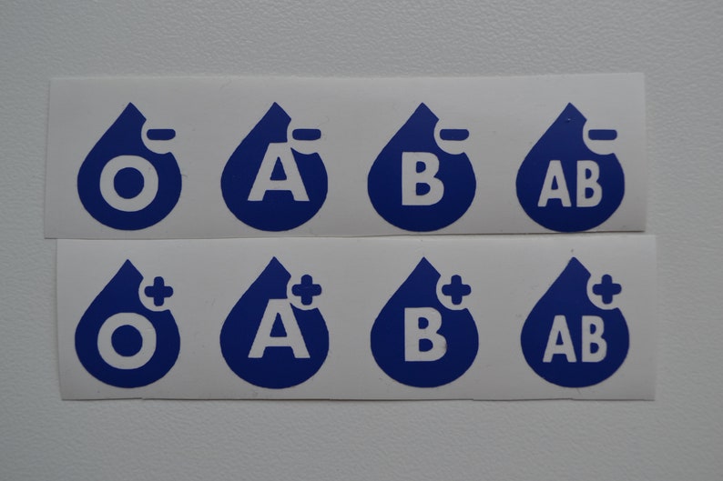 Bloody Type Decals, Blood Group Decals - Etsy