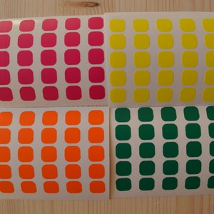 Set of 50 Rounded Squares Vinyl Decal, decorative squares decals