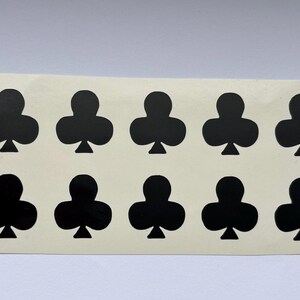 Set di 10 adesivi per semi di carte da gioco - Cuori, Quadri, Picche, Fiori - Fogli adesivi in vinile, adesivi in vinile per carte da poker