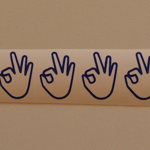 Set di 20 "OK fingers decals", OK Finger Vinyl Decal