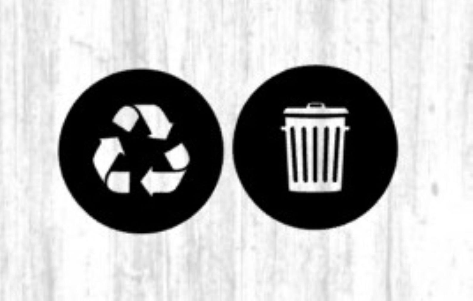 Recycle and Trash Decals Vinyl Modern Logo, Symbol to Organize Trash ...